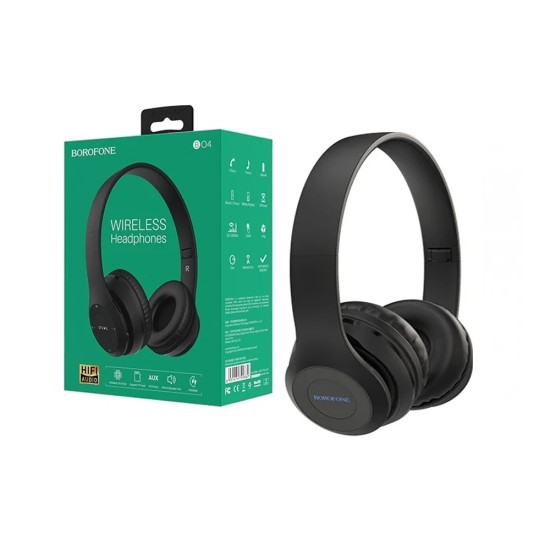 HEADPHONE BOROFONE BO4 WITH TF CARD FUNCTION, AUX PLAY MODE BLACK HEADPHONE BOROFONE BO4 WITH TF CARD FUNCTION, AUX PLAY MODE BLACK